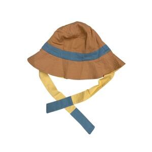 NWT THE SUNDAY COLLECTIVE Singing Wide Brim Beach Hat Peach Bloom bucket tie